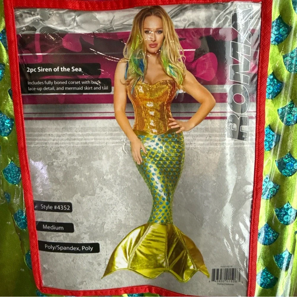 ROMA 2pc Sexy Seductive Siren Of The Sea Mermaid  Halloween Costume Size M - Picture 8 of 13